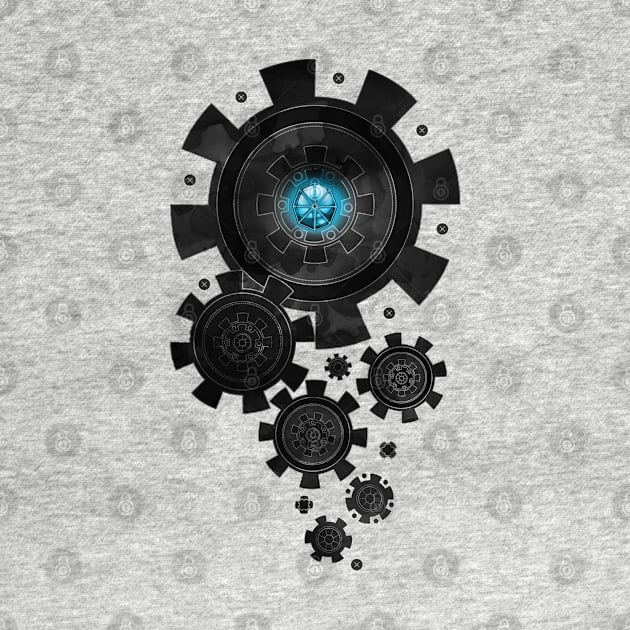 Steampunk Gears Black & Blue by Make-It-Mico
